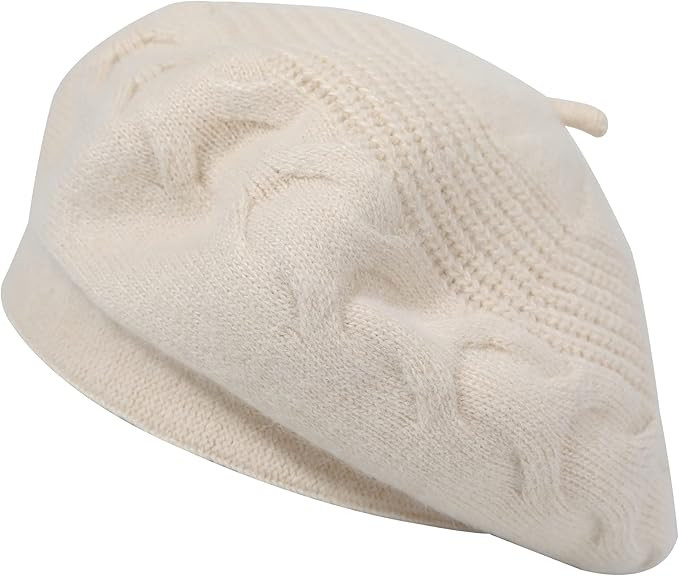 ZLYC French Beret hat, Reversible Solid Color Knit Warm Beret Cap for Womens Girls | Amazon (US)