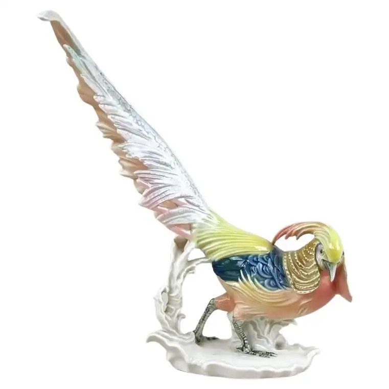 Porcelain Figurine "Golden Pheasant" by F. Karl Ens, Germany circa 1920 | 1stDibs