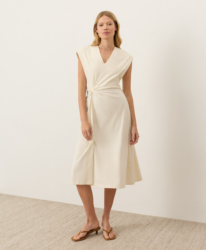 Women\u2019s Fit & Flare V-neck Twist Dress made with Organic Cotton | Pact | Pact Apparel