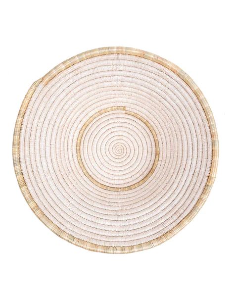 Woven Basket - White + Natural 1B | Woven in Tanzania | The Little Market