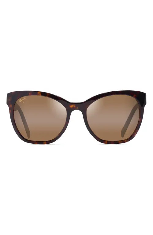 Maui Jim Alulu 56mm PolarizedPlus2® Cat Eye Sunglasses in Brown at Nordstrom | Nordstrom