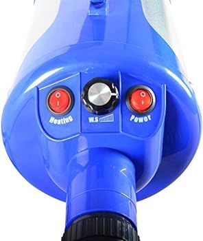 SHELANDY 3.2HP Stepless Adjustable Speed Pet Hair Force Dryer Dog Grooming Blower with Heater(Blu... | Amazon (US)