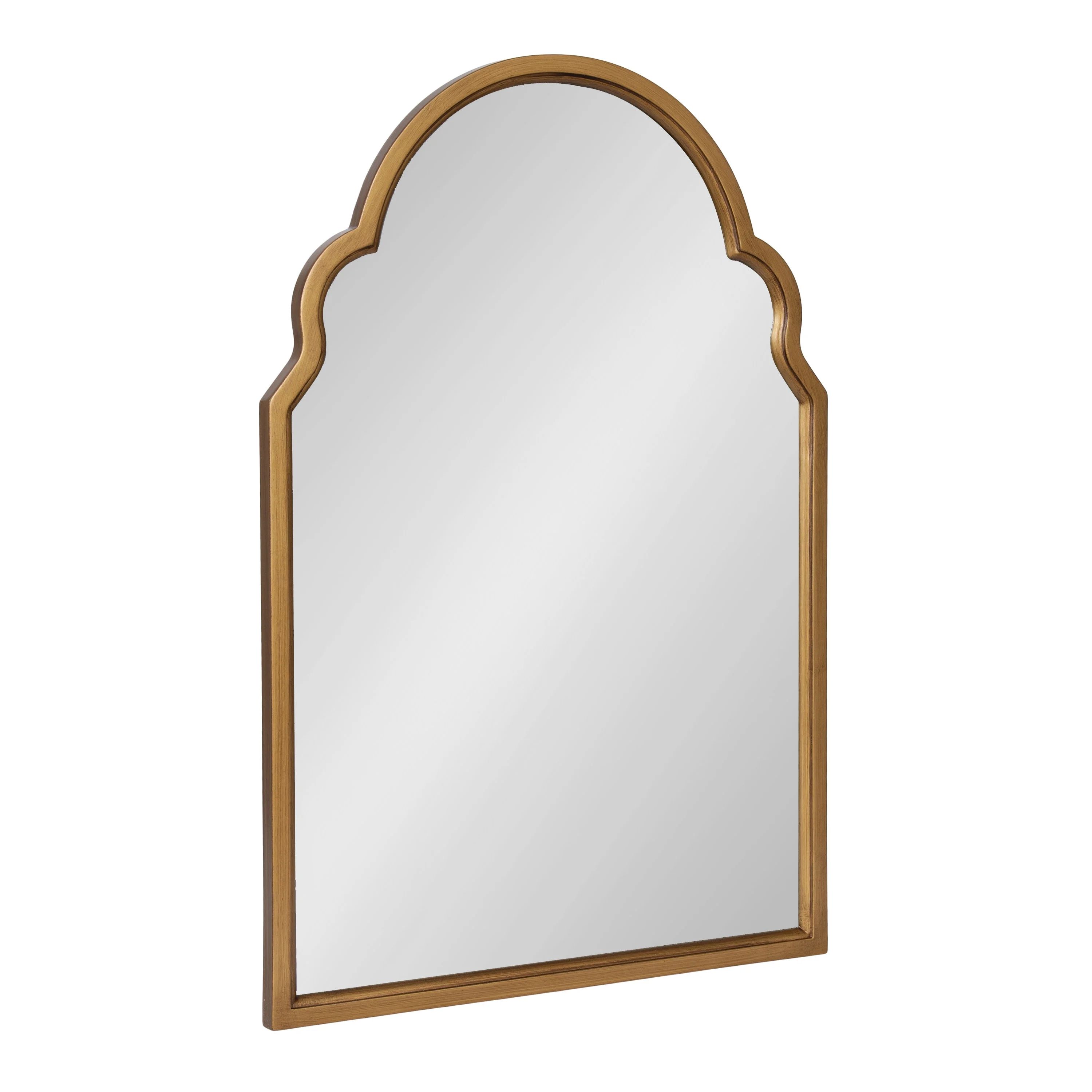 Kate and Laurel Hogan Wooden Arched Wall Mirror, 20 x 30, Gold, Vintage Glam Moroccan Arch Wood M... | Walmart (US)