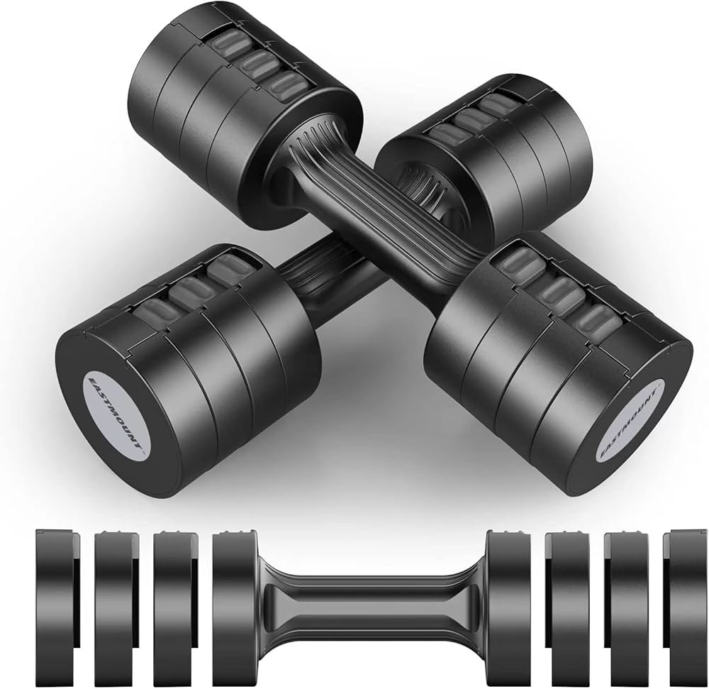 EAST MOUNT Adjustable Dumbbell Set of 2,Hand Weights Sets for Women, 4 Kinds of Weight Adjustment... | Amazon (US)