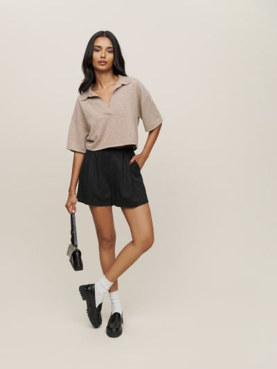 Maye Cashmere Short Sleeve Polo Sweater | Reformation (Global)