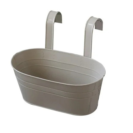 Valink Iron Hanging Flower Pots Balcony Planters Garden Pots Flower Holders Double Hooks Oval Bucket | Walmart (US)