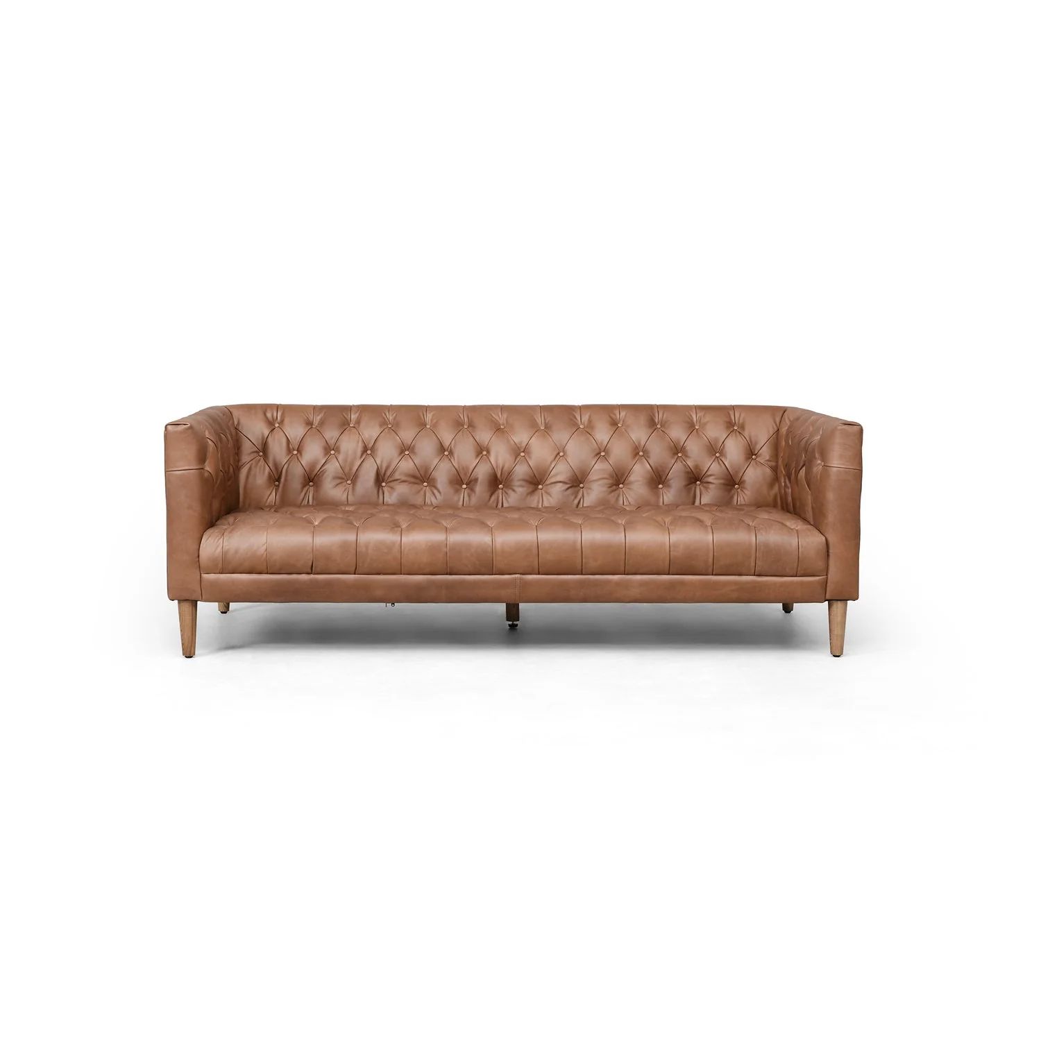 Williams Leather Sofa in Natural Washed Chocolate | Burke Decor