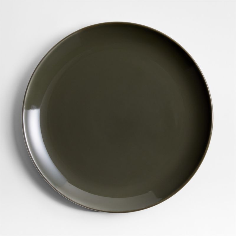 Hudson Burnt Green Stoneware Dinner Plate + Reviews | Crate & Barrel | Crate & Barrel