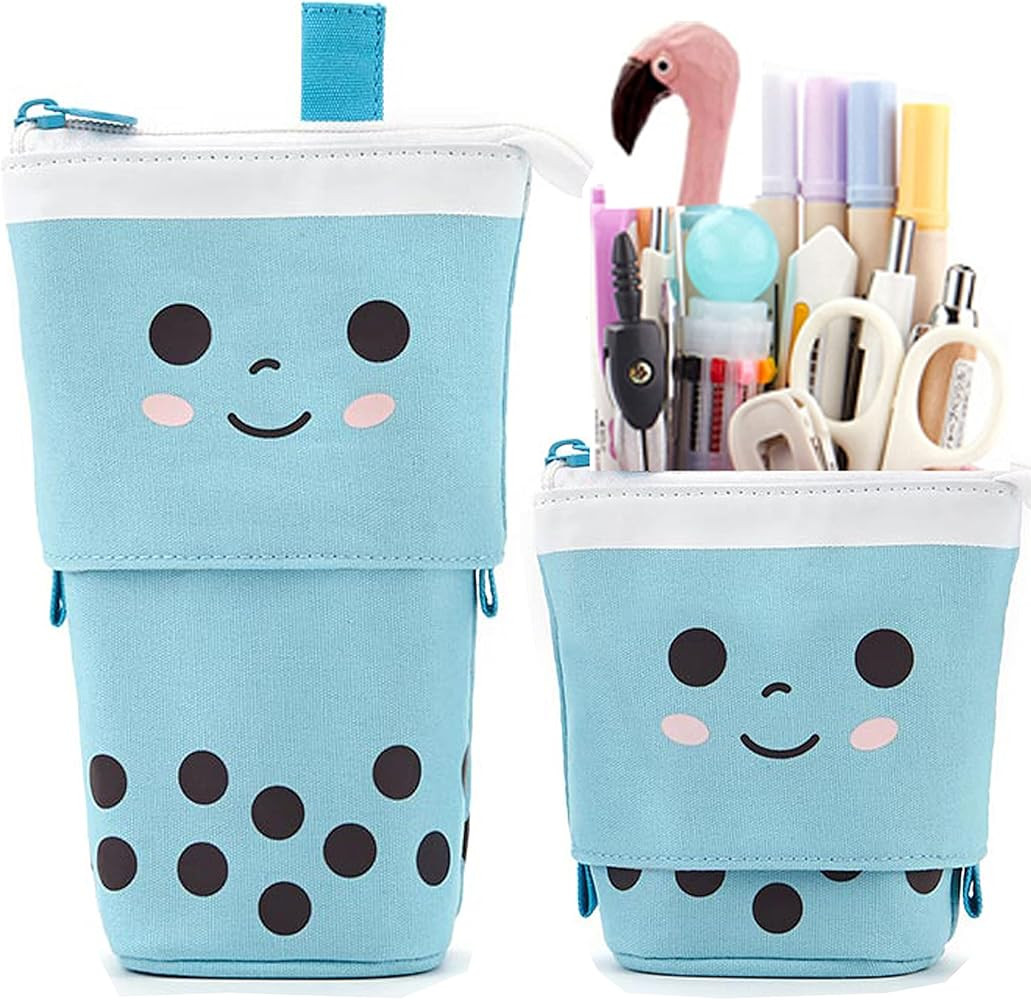 Telescopic Pencil Bag Pen Holder Pop Up Stationery Case, Stand-up Retractable Transformer Bag Sta... | Amazon (US)