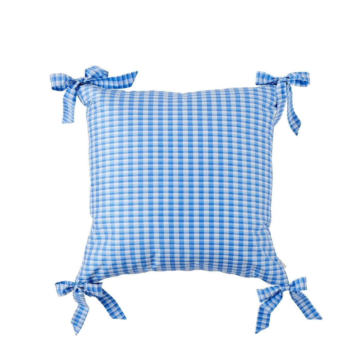 Vichy Check Bow Pillow in Cornflower Blue | Caitlin Wilson Design