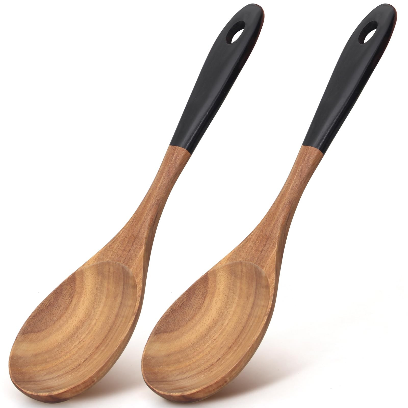 2 Pcs Large Wooden Spoons for Cooking Serving Utensils 12" Big Mixing Non Toxic Spoon for Baking ... | Amazon (US)