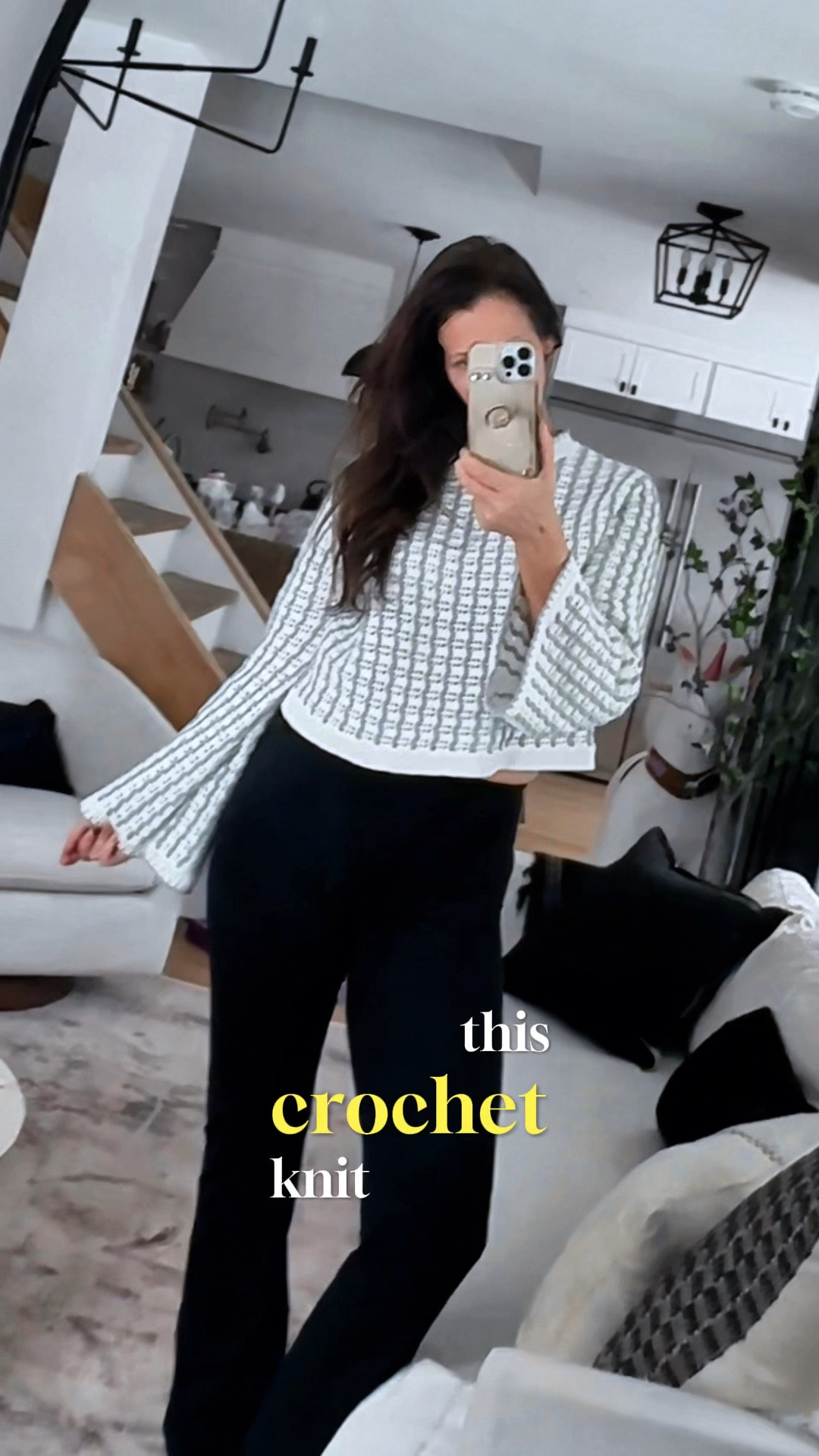 On-trend Crochet sweater try on. Watch through to see how I’d style this. Bell sleeves, open knit and so versatile. I’m wearing a M and it’s not cropped.  I’m wearing it with high-waisted pants. Tall girl / long torso / long legs approved 5’9-1/2”. 

🏷️ spring sweater // crochet sweater // Vici // cute sweater // spring outfit // spring outfits // vacation outfit // try on // ootd

#LTKWatchNow #LTKStyleTip