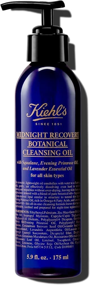 Kiehl's Midnight Recovery Botanical Cleansing Oil, Makeup Remover Face Wash, Soothes & Comforts S... | Amazon (US)