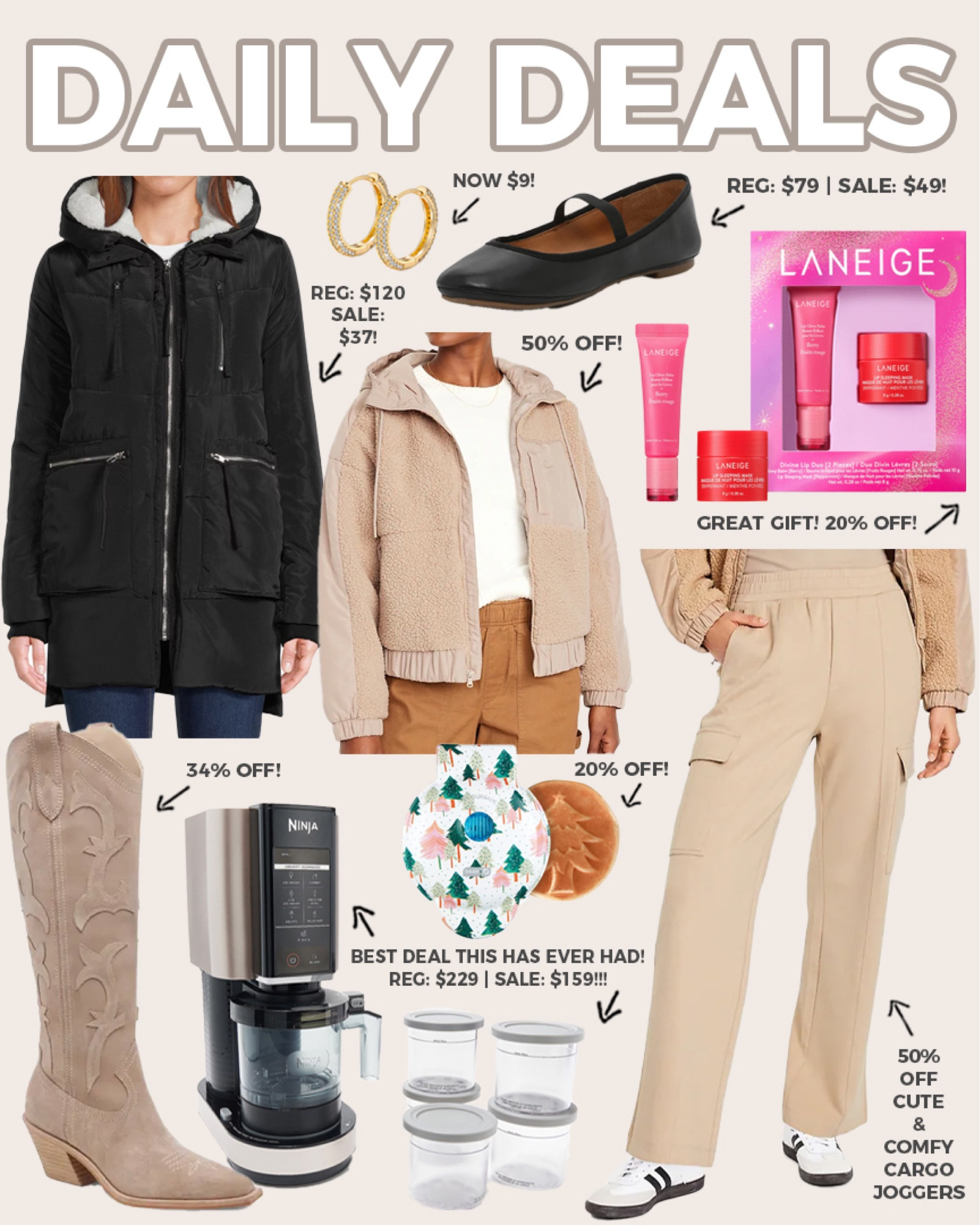 Daily deals! Holiday style, holiday gifts, cozy style finds and more all on sale! 

#dailydeals

Amazon deals. Walmart deals. Target deals. Holiday deals. Holiday gifts on sale. Laneige gift set. Trendy Mary Jane flats. Amazon coat lookalike under $50. Western boots. Ninja creami on sale. Cozy cargo joggers. Sherpa jacket  

#LTKHoliday #LTKsalealert #LTKfindsunder100