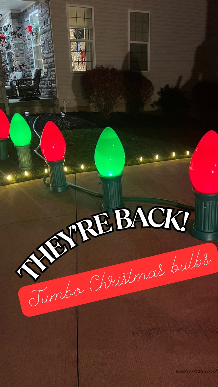 They’re baaaack! 🎉 Last year these jumbo 3-ft Christmas bulbs sold out FAST… and they just hit the shelves again!  Perfect for lining walkways, driveways, porches, etc. 

Battery-operated ✔️
Indoor/Outdoor ✔️
6-hour timer ✔️
SO much holiday magic ✔️


#christmasdecor #viralfind #holidayhome #outdoordecor #christmasinspo

#LTKSeasonal #LTKHoliday #LTKHome