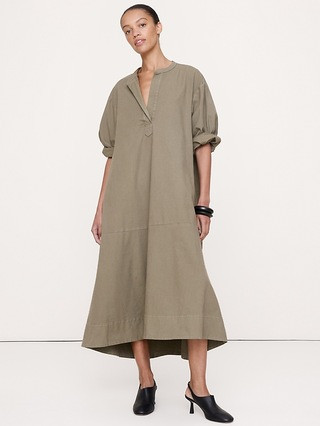 Cotton Canvas Popover Maxi Dress | Banana Republic (US)