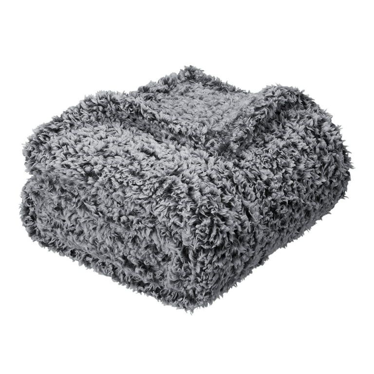 Mainstays Extra Plush Lightweight Sherpa Throw Blanket, 50" X 60", Gray | Walmart (US)