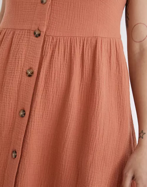 Lightspun Button-Front Tank Midi Dress | Madewell