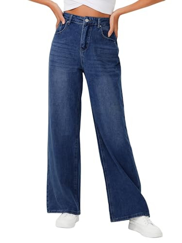 Genleck Baggy Jeans for Woman High Waisted Loose Wide Leg Jean Womens Boyfriend Y2K Pants Trendy | Amazon (US)