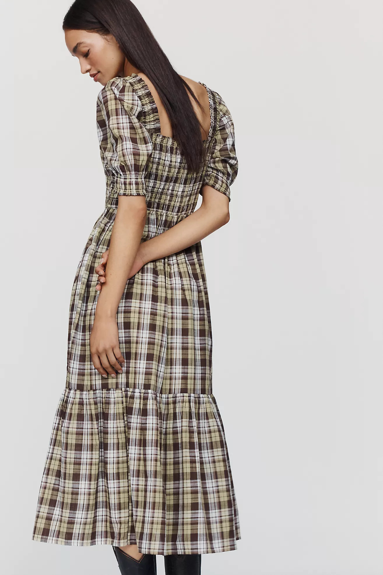 By Anthropologie Peregrine Puff-Sleeve Midi Dress | Anthropologie (US)