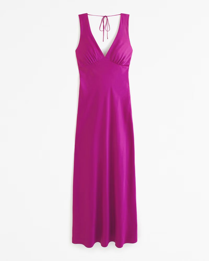 Plunge Cowl Back Maxi Dress | Abercrombie & Fitch (US)