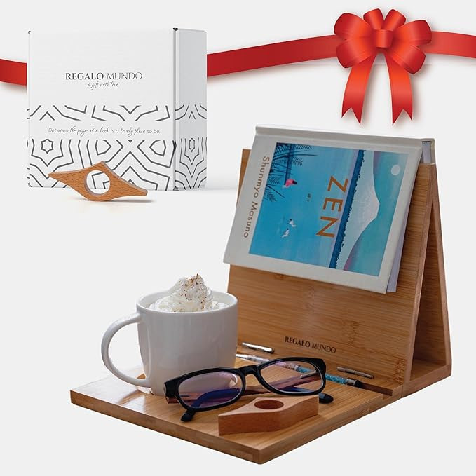 Bamboo Triangle Book Holder Stand – Perfect for Your Reading Nook – Ideal Gifts for Readers a... | Amazon (US)