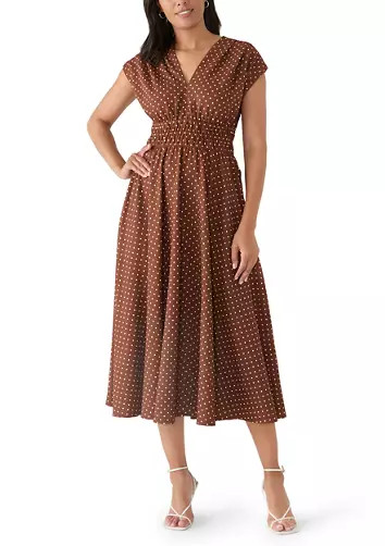 Women's Dot Print Crepe A-Line Dress | Belk