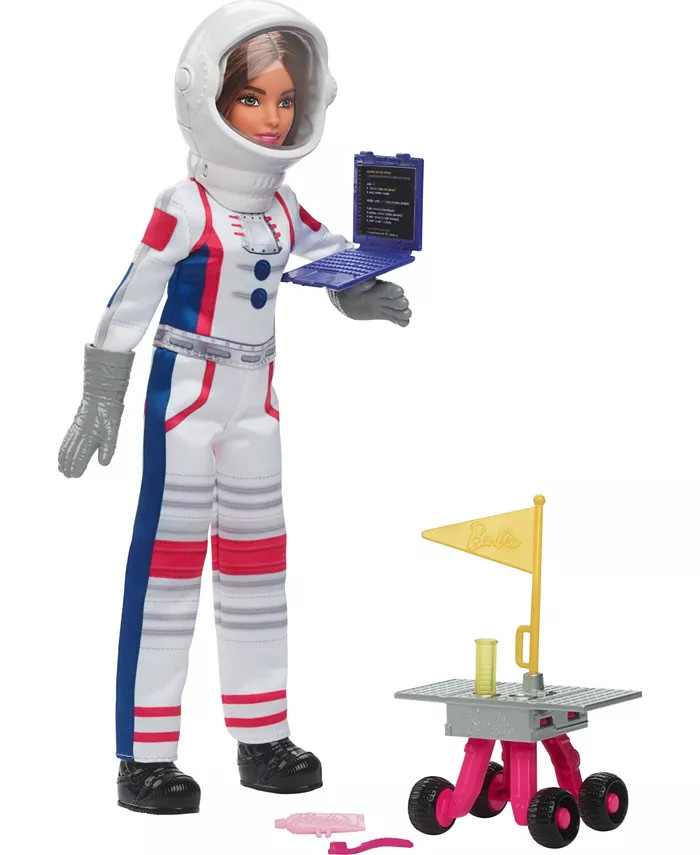 Barbie 65th Anniversary Careers Astronaut Doll and 10 Accessories Including Rolling Rover and Spa... | Macy's
