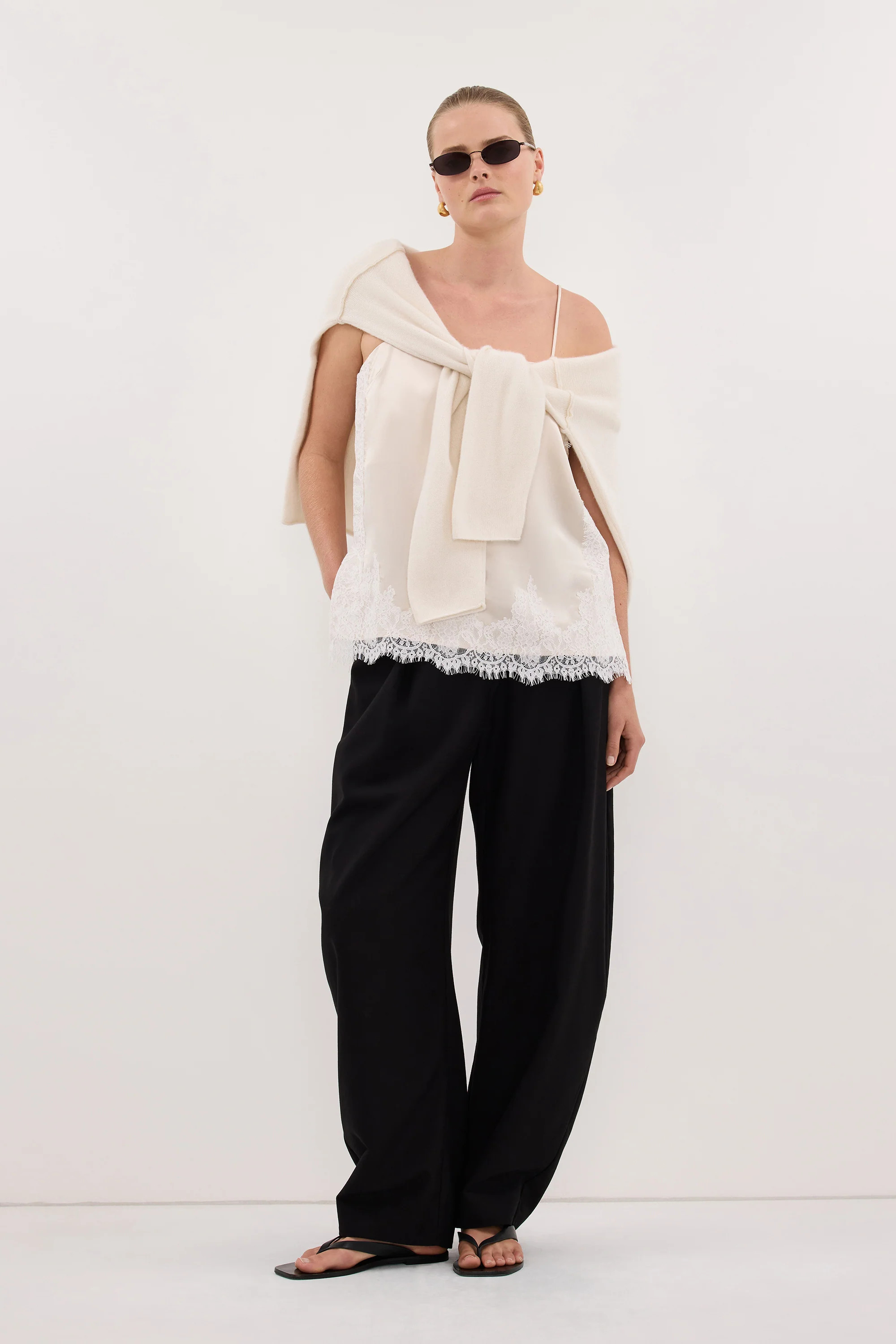 SELENE OYSTER SATIN CAMI | DISSH