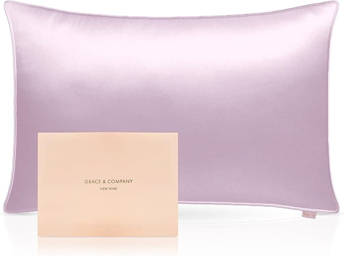 Grace & Company Silky Satin Pillowcase for Hair & Skin, Oeko-Tex Certified Satin Silk Pillowcase ... | Amazon (US)
