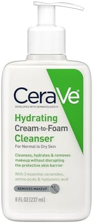 CeraVe Hydrating Cream To Foam Cleanser, Makeup Remover Face Wash For Dry Skin, Foaming Facial Cl... | Amazon (US)