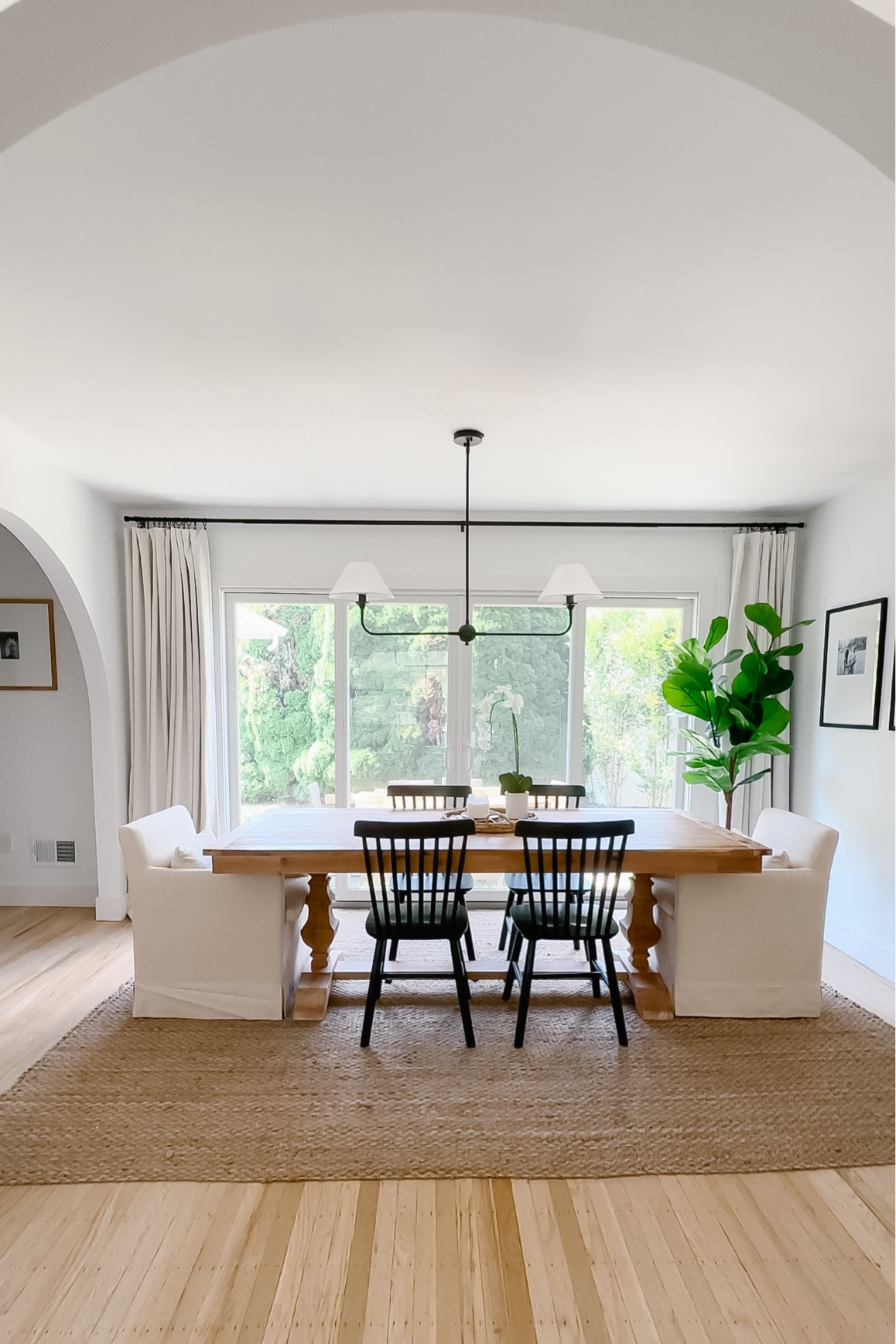 Simple organic modern dining room

Wood table, black dining chairs, neutral home, jute rug, linen chairs, Amazon lighting, designer looks for less, faux plant, fiddle fig, target finds, extra long curtain rod, black out curtains, trestle dining table 

#LTKFindsUnder50 #LTKHome #LTKFindsUnder100