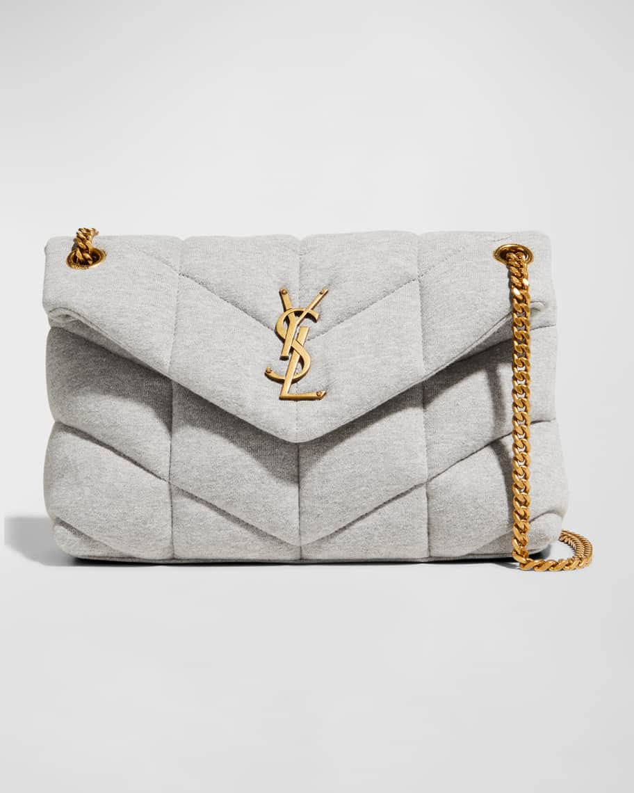 Saint Laurent Smal YSL Puffer Jersey Chain Shoulder Bag | Neiman Marcus