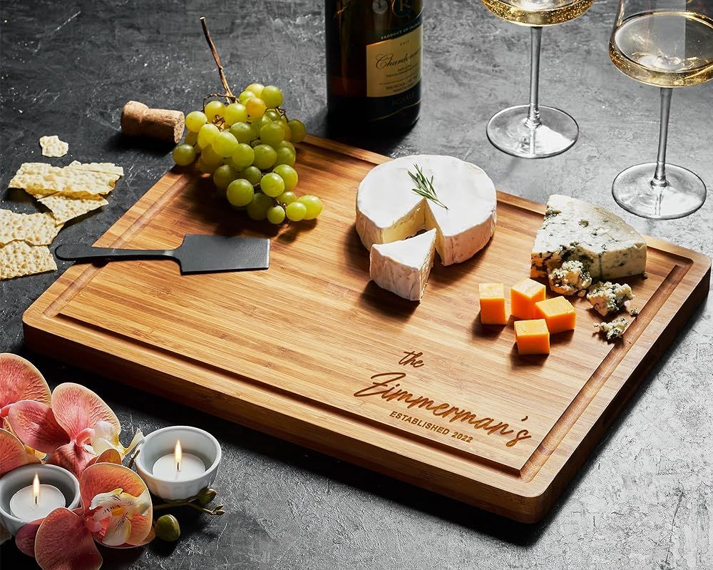 Personalized Cutting Board, Custom Bamboo Engraved Charcuterie Boards - Best Present for Wedding,... | Amazon (US)