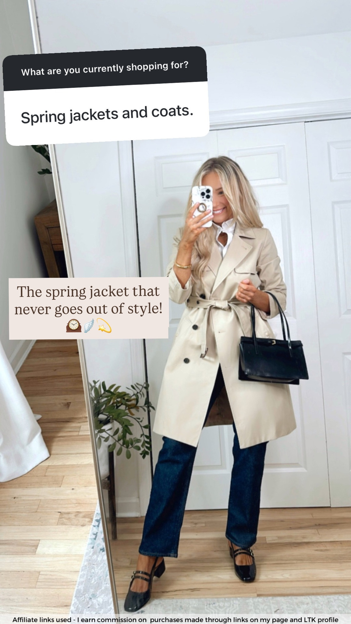 Spring trench coat 

Capsule wardrobe
Classic outfit 
