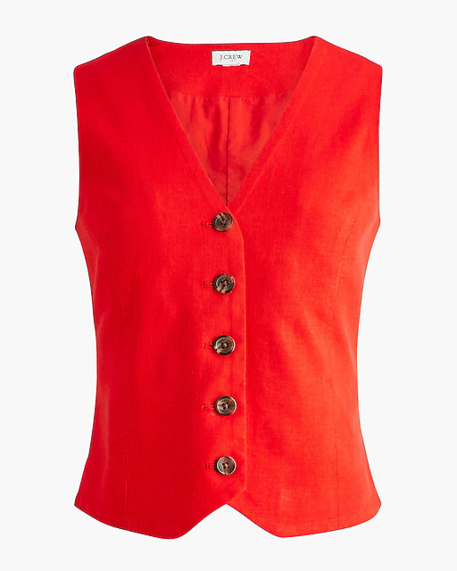 Button-front linen-blend vest | J.Crew Factory