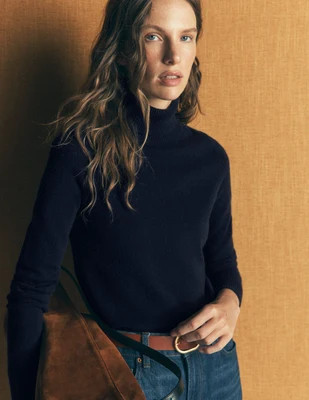 Boden Women's Elsie Cashmere Roll Neck in Blue | Size XS | Boden (US)