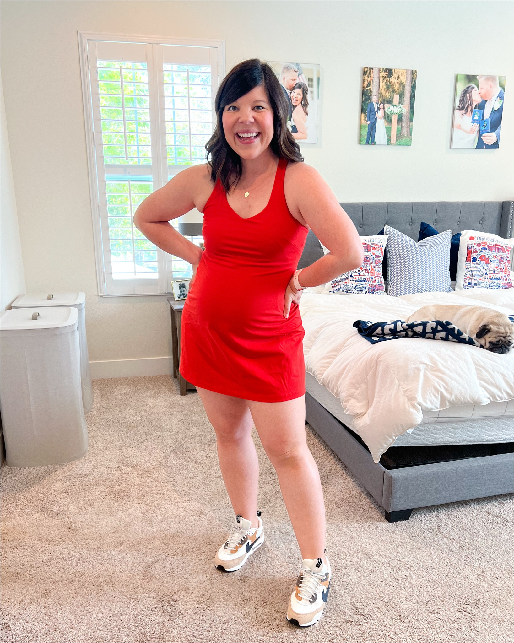 Walmart Avia Active dress- wearing size Large at 23 weeks pregnant (not a maternity dress). Sized up for the bump!

Shorts can be pulled down without taking the whole dress down!

#LTKselfcare #LTKfitnessgoals #LTKActive