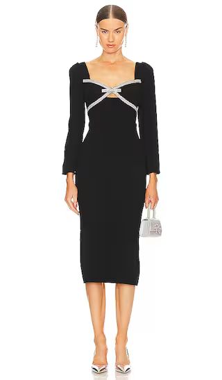 Diamante Bow Midi Dress in Black | Revolve Clothing (Global)