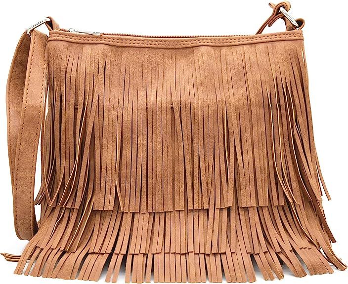 Western Cowgirl Fashion Style Leather Fringe Crossbody Handbags Women Purse Country Everyday Shou... | Amazon (US)