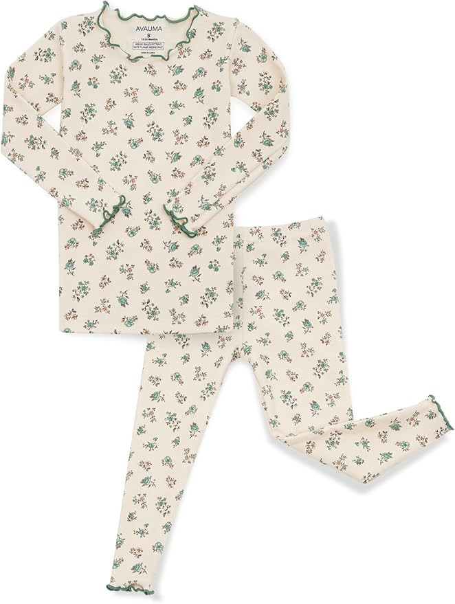 AVAUMA Baby Boy Girl Pajama Set 6M-7T Kids Cute Toddler Snug fit Flower Pattern Design Pjs Cotton... | Amazon (US)