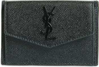 Saint Laurent Uptown Pebbled Leather Flap Card Case | Nordstrom | Nordstrom