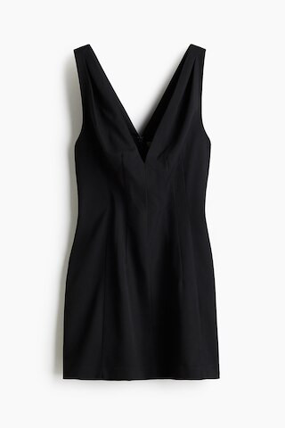 H & M - V-neck waisted dress - Black | H&M (UK, MY, IN, SG, PH, TW, HK)