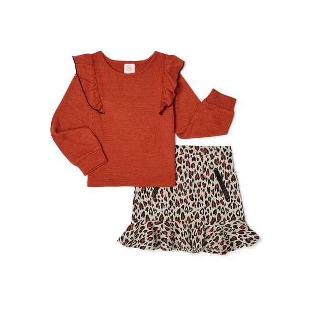 Wonder Nation Baby Girls & Toddler Girls Sweater and Skirt, 2 pc Outfit set (12M-5T) | Walmart (US)
