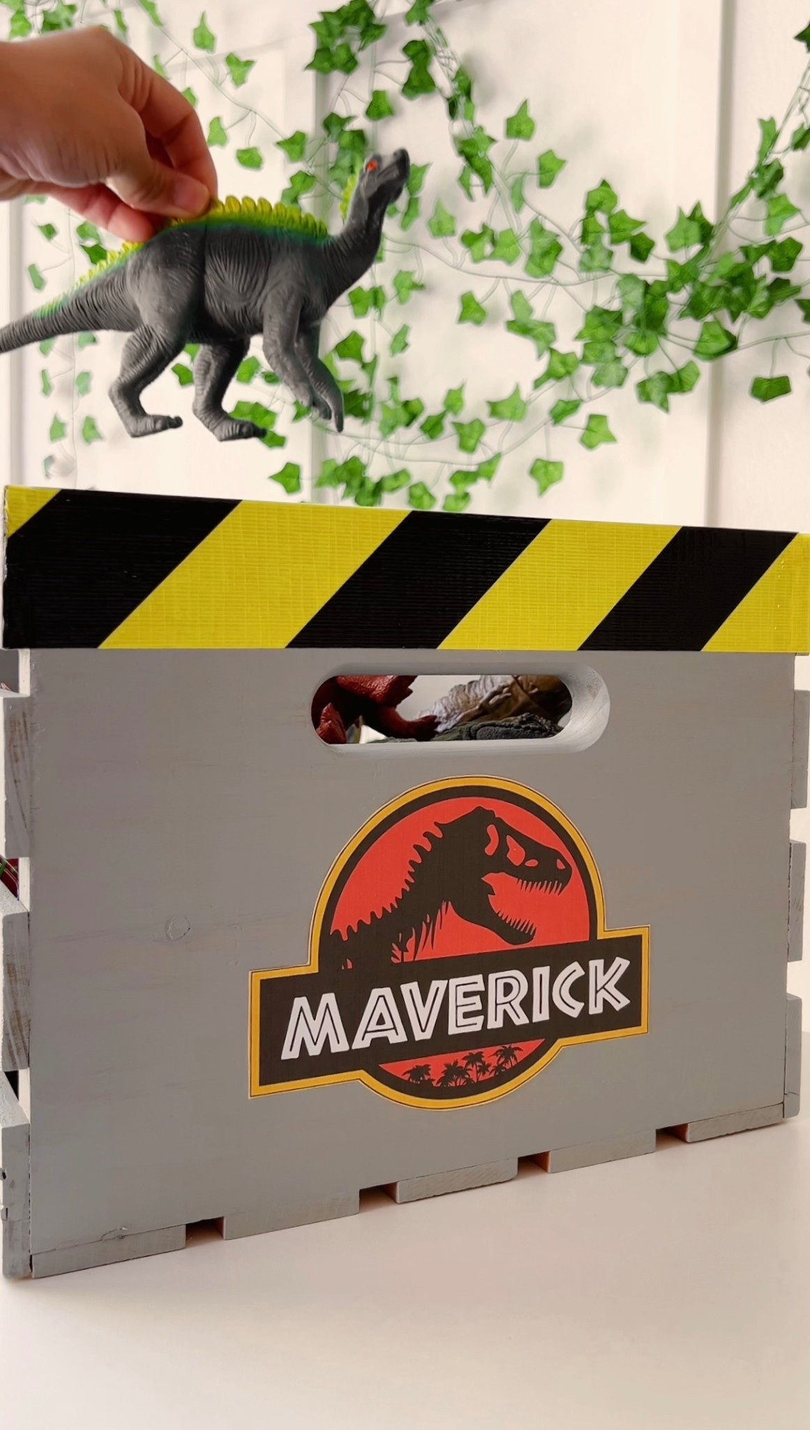 Personalized Jurassic Park Logo! And everything I used to makeover this wooden crate!! 🦖🦕 #jurassicpark #jurassicworld #dinosaurparty

#LTKParties #LTKFamily #LTKKids