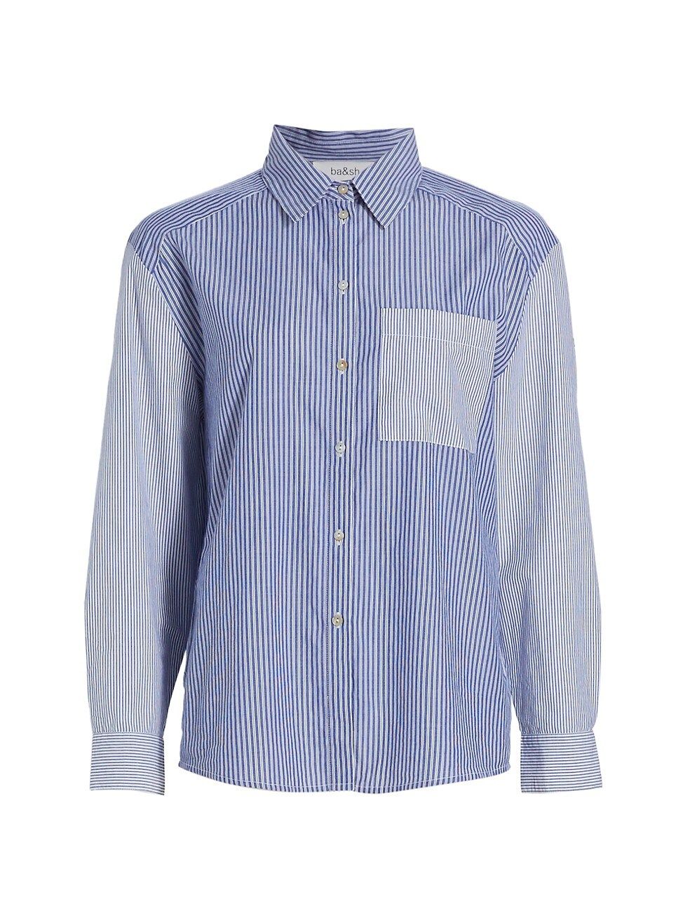 Deborah Multi-Stripe Cotton Button-Front Shirt | Saks Fifth Avenue