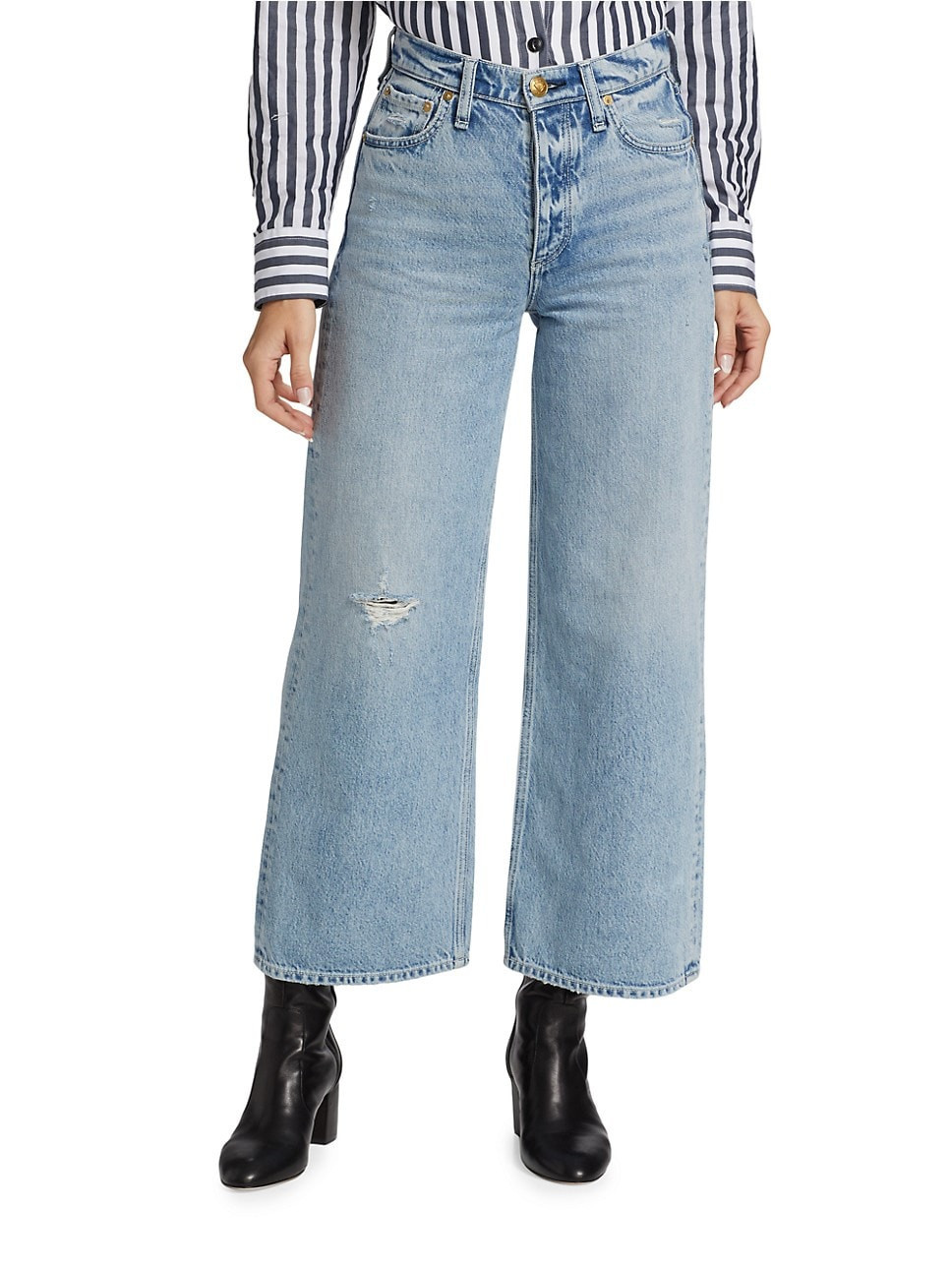 Andi Distressed High-Rise Wide-Leg Jeans | Saks Fifth Avenue