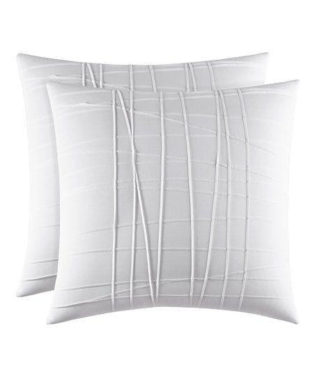 White Variegated Euro Sham - Set of Two | Zulily