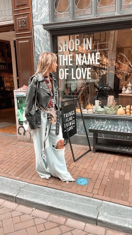 Shoppings going on with this ripped jeans link a total similar one below of free people and added a check shirt and leather jacket. Recreate our look, linked the styles below 💕💕 phone accessory of our own brand www.bySiss.com 

#LTKSeasonal #LTKVideo #LTKstyletip