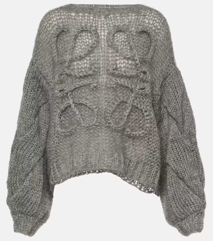 Loewe Anagram open-knit mohair-blend sweater | Mytheresa (US/CA)